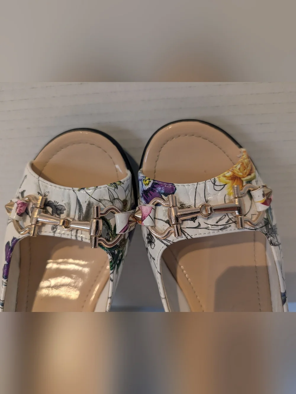 Helen's Heart Sz.7 Floral  Platform Slides - Picture 8 of 13